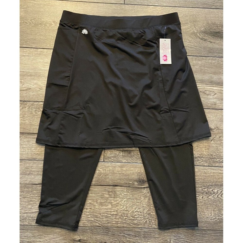 NWT Snoga Athletics Skirt Capri Leggings Black Size Medium M New